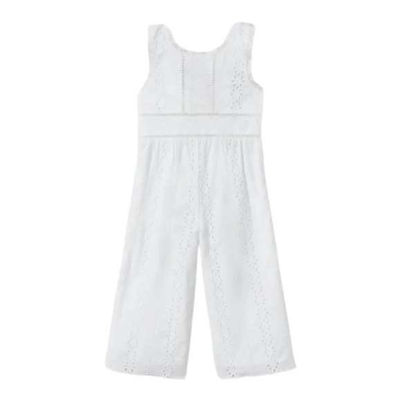 ZARA Kids | White | SCHIFFLI EMBROIDERED JUMPSUIT - Picture 2 of 6